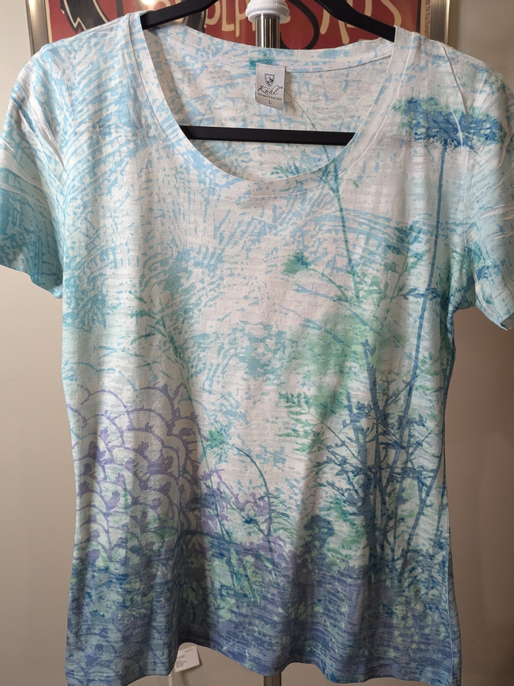 $25 KÜHL Women's L - Floral Burnout Short Sleeve Graphic Tee EUC